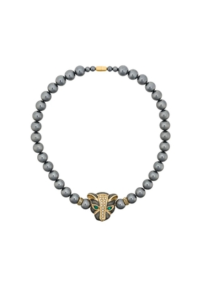 Susan Caplan Vintage 1980s Vintage Kenneth Jay Lane Panther Necklace - Metallic