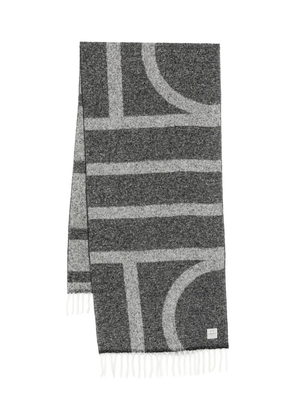 TOTEME monogram jacquard scarf - Black