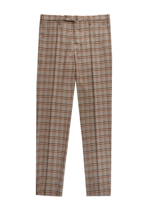 slowear check pattern wool trousers - Brown