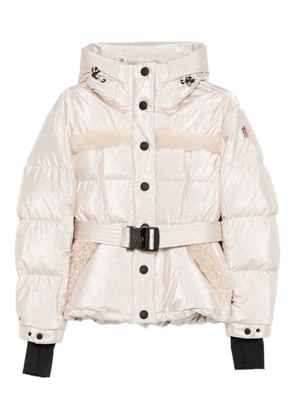 Moncler Grenoble metallic shearling-trimmed jacket - Neutrals