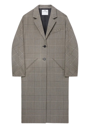 Courrèges Cocoon checked coat - Black