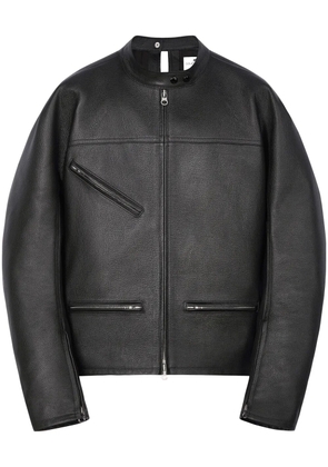 Courrèges Racer Buckle leather jacket - Black