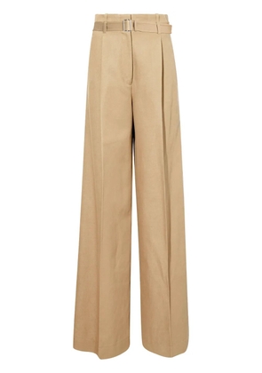 Proenza Schouler Dana wide-leg cotton-linen trousers - Neutrals