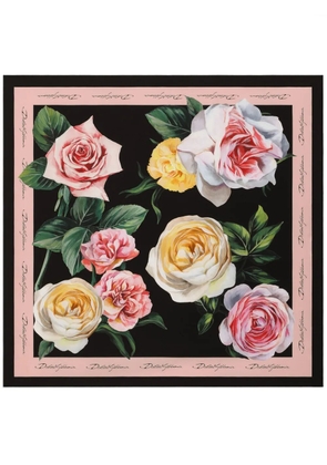 Dolce & Gabbana floral-print scarf - Black
