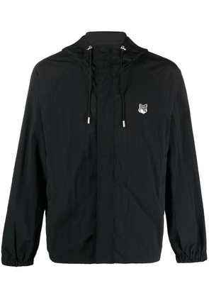 Maison Kitsuné Fox Head-patch hooded windbreaker - Black