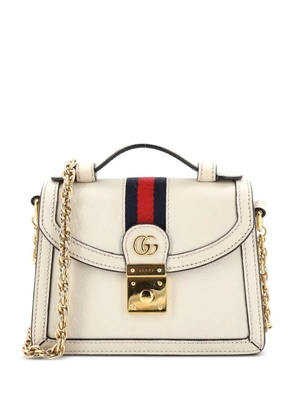 Gucci Pre-Owned Ophidia Flap Top Handle Bag Leather Mini satchel - Neutrals