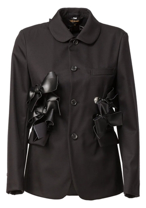 Comme Des Garçons bow appliqué round collar blazer - Black