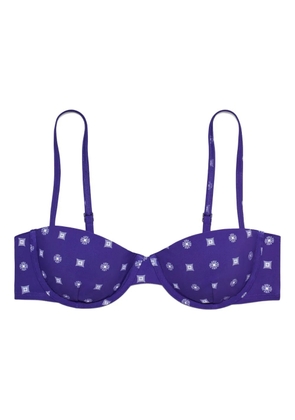 Tory Burch geometric-pattern bikini top - Blue