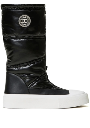 TWINSET logo-appliqué padded boots - Black
