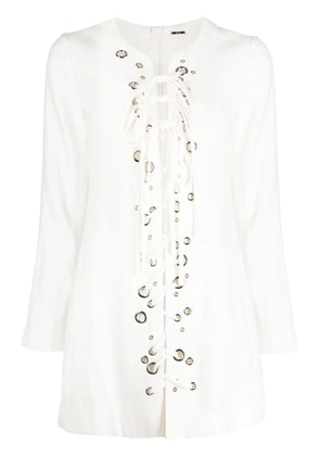 Alexis eyelet-detail lace-up tunic - White