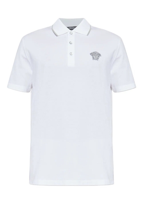 Versace logo-embroidered polo shirt - White