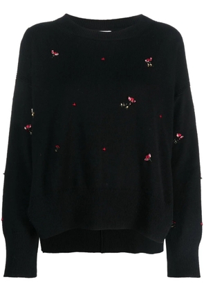 Barrie floral-embroidery cashmere jumper - Black