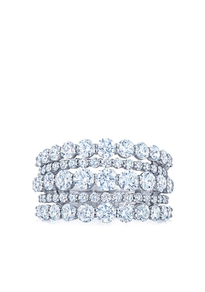 KWIAT 18kt white gold Lyric five row diamond ring - Silver