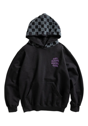 Anti Social Social Club chenille checkered hoodie - Black