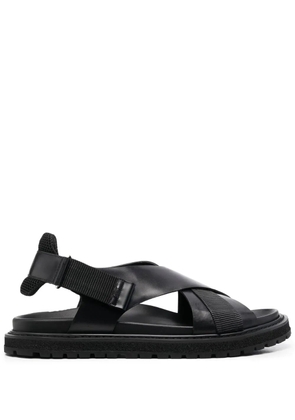 Premiata crossover-strap leather sandals - Black
