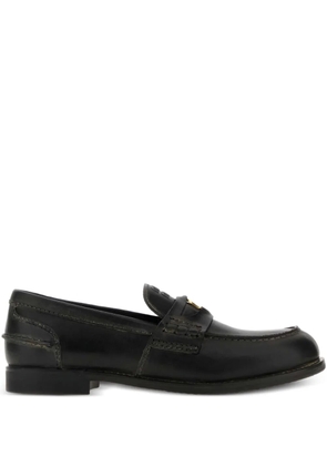 Miu Miu leather penny loafers - Black