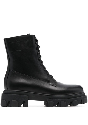Chiara Ferragni leather lace up boots - Black