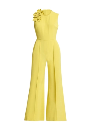 Elie Saab flower-appliqué jumpsuit - Yellow