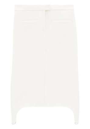 Courrèges twill suspenders midi skirt - White