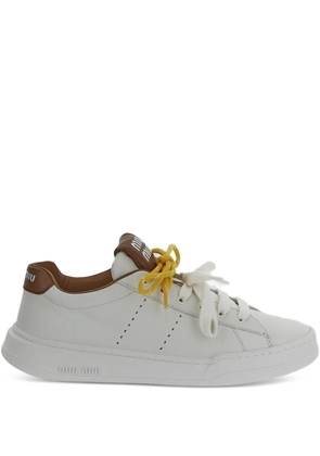 Miu Miu panelled lace-up sneakers - White