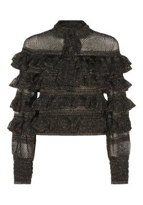 ZIMMERMANN Rebellion ruffled tie top - Black