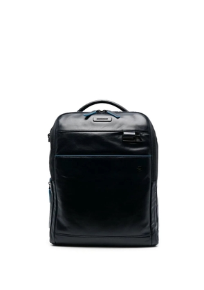 PIQUADRO logo-plaque leather backpack - Blue