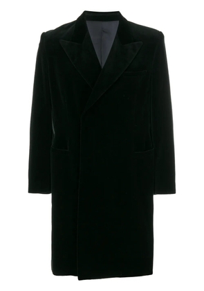 Jean Paul Gaultier Pre-Owned velvet midi coat - BLACK