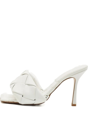 Bottega Veneta Pre-Owned Lido Intrecciato square-toe mules - White