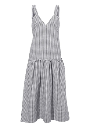 Proenza Schouler White Label Sasha grid-print midi dress - Black