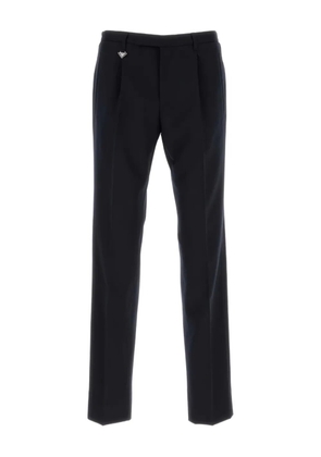 Prada front-pleat wool trousers - Blue