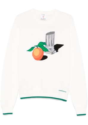 Casablanca intarsia-knit sweater - White