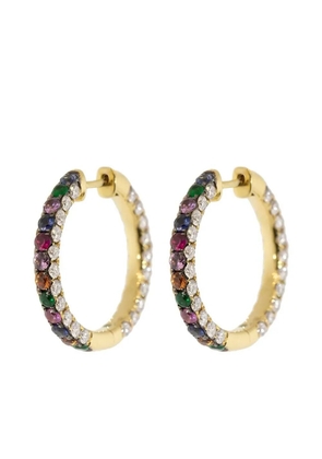 graziela 18kt yellow gold diamond large Rainbow hoop earrings