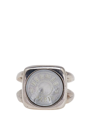 Hermès Pre-Owned 2000-2010 Silver Plated Bijouterie Fantaisie Corozo Ring costume ring