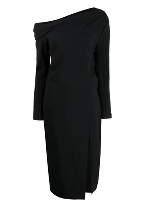 Theory off-shoulder midi dress - Black