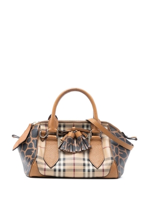 Burberry Pre-Owned 2000-2010 Small Haymarket Check Coated Canvas Animal Print Blaze satchel - Brown