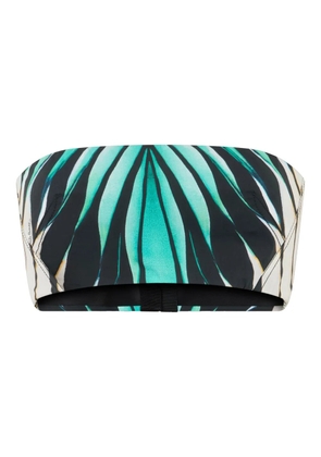 Roberto Cavalli leaf-print bandeau top - Green