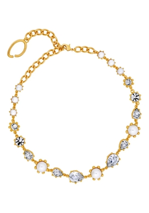 Oscar de la Renta crystal-embellished chain-link necklace - Gold