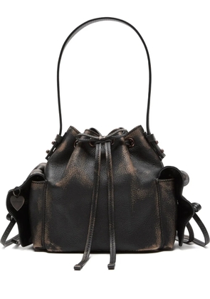 Acne Studios leather drawstring mini bag - Brown