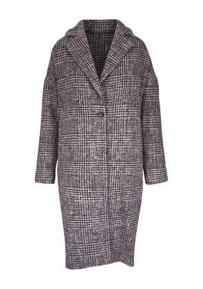 Kiton checked single-breasted coat - Grey