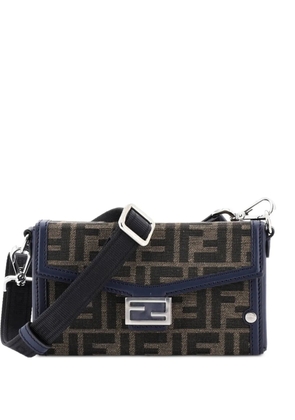 Fendi Pre-Owned Baguette Soft Trunk Phone Pouch Zucca Canvas and Leather crossbody bag - Brown