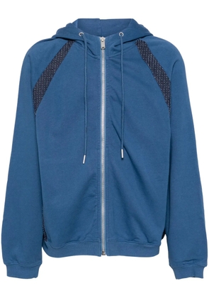 FIVE CM panelled zip-up hoodie - Blue