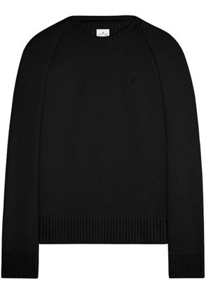 Courrèges wool straight sweater - Black