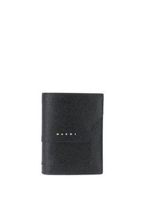 Marni logo-print leather bi-fold wallet - Black
