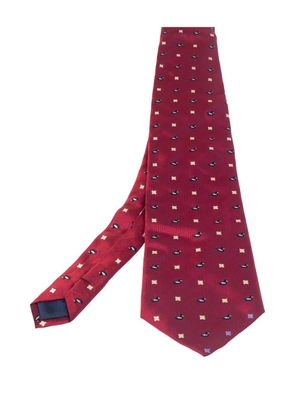 Lanvin Pre-Owned 1990s duck-print herringbone tie - Red