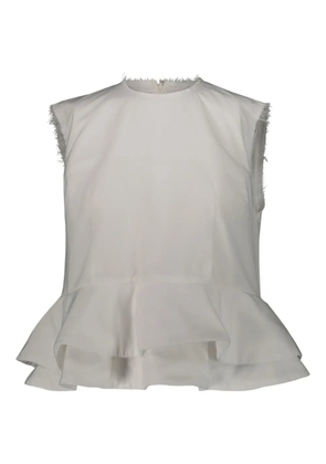Comme Des Garçons flounce raw-finish blouse - White