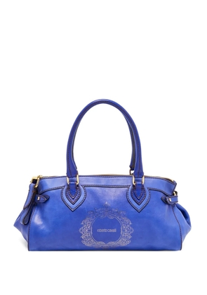 Roberto Cavalli Vintage leather logo-detail tote bag - Blue