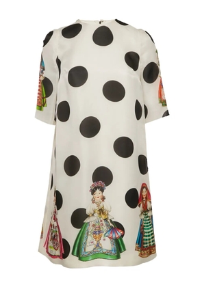 Dolce & Gabbana Pre-Owned polka-dot print shift dress - White