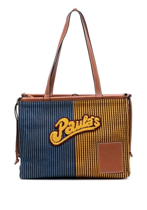 Loewe Pre-Owned 2000-2025 Paulas Ibiza Large Canvas Stripes Cushion tote bag - Blue