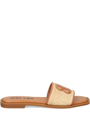 Bibi Lou logo-embroidered flat sandals - Brown