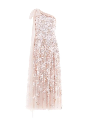 Needle & Thread one-shoulder bow-detail midi dress - Neutrals